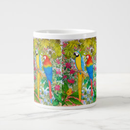 Macaw Parrots Tropical Birds Jumbo Tasse