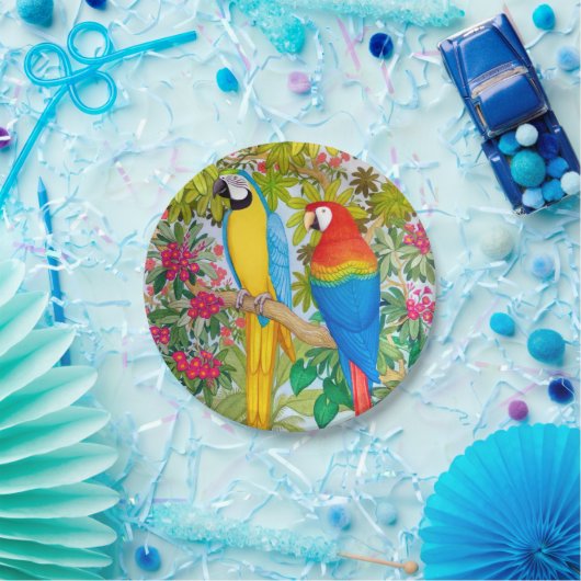 Macaw plappert tropische Vogel-PapierTeller nach Pappteller (Party)