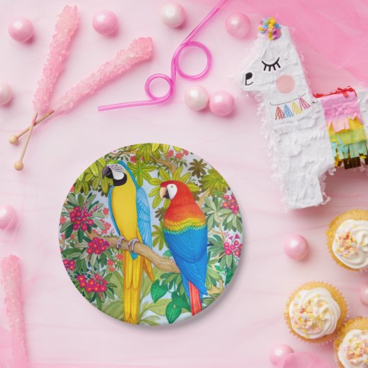 Macaw plappert tropische Vogel-PapierTeller nach Pappteller (Party)