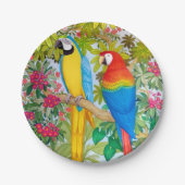 Macaw plappert tropische Vogel-PapierTeller nach Pappteller (Vorderseite)