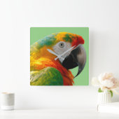 Macaw Quadratische Wanduhr (Zuhause)