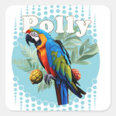 Macaw Quadratischer Aufkleber (Vorderseite)