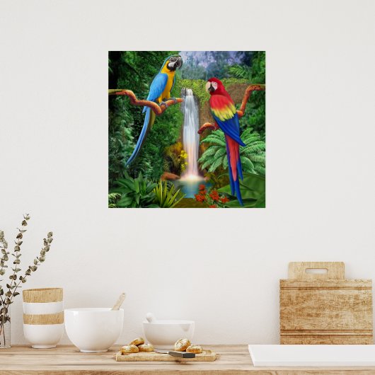 Macaw Tropical Parrots Poster (Küche)