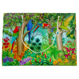 Macaw-tropische Dschungel-Geschenk-Tasche groß Große Geschenktüte