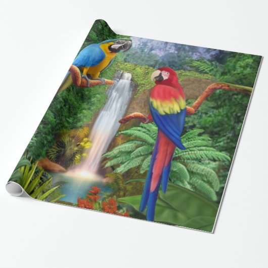 Macaw-tropische Papageien Geschenkpapier (Ungerollt)