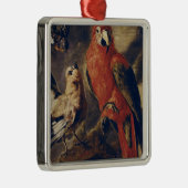Macaw und Bullfinch Silbernes Ornament (Rechts)