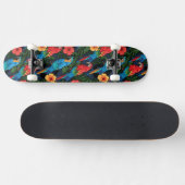 Macaw-und Hibiskus-Muster Skateboard (Horizontal)