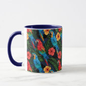 Macaw-und Hibiskus-Muster Tasse (Links)