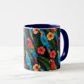 Macaw-und Hibiskus-Muster Tasse (VorderseiteRechts)