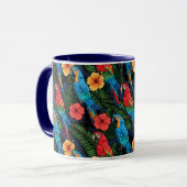 Macaw-und Hibiskus-Muster Tasse (Vorderseite Links)
