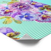 Macaw Watercolor Bird Painting Aqua Pink Poster (Ecke)