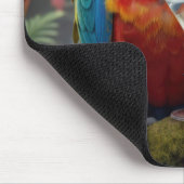 Macaw Wearing a Santa Claus Hat Mousepad (Ecke)