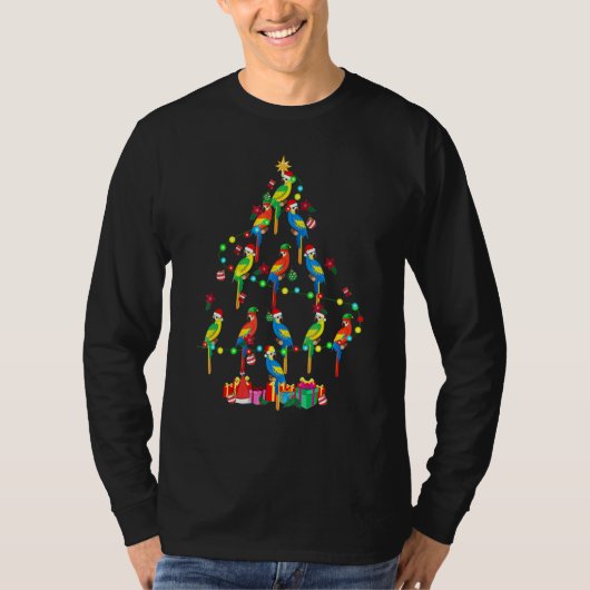 Macaws Christmas Tree Lights Santa Elf Macaw T-Shirt (Vorderseite)