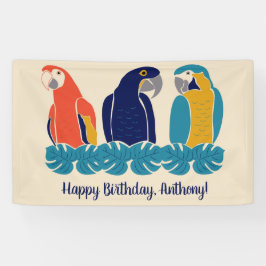 Macaws Illustrationen Tropisches Party Banner