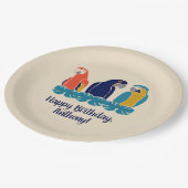 Macaws Illustrationen Tropisches Party Pappteller (Schrägansicht)