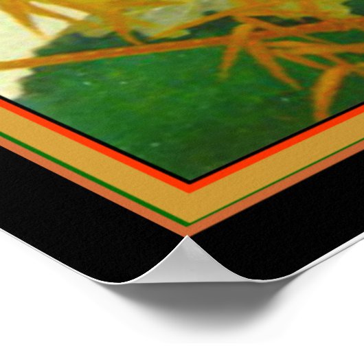 "Macaws & Panther" Stark Davis Art Deco Print Poster (Ecke)