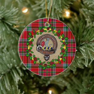 MacBain Clan Abzeichen & Tartan Personalisierte We Keramik Ornament