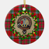MacBain Clan Abzeichen & Tartan Personalisierte We Keramik Ornament (Vorne)