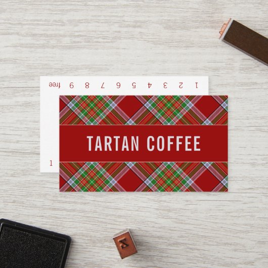 MacBain Tartan Punchcard Treuekarte (Vorderseite/Rückseite Beispiel)