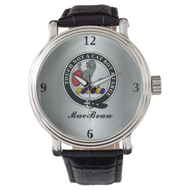 MacBean Clan Abzeichen Personalisiert Armbanduhr (Vorderseite)