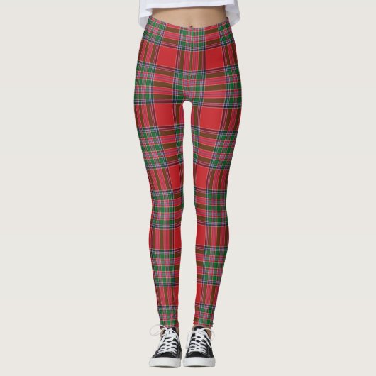 MacBean Clan Tartan Muster Kariert Leggings (Vorderseite)