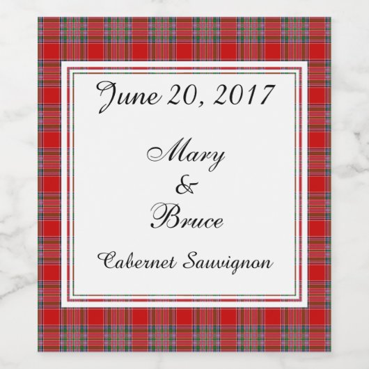 MacBean Scottish Wedding Wine Label Weinetikett (Einzelnes Label)
