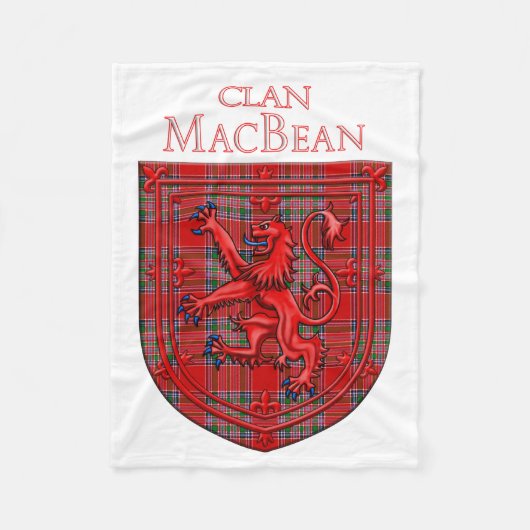 MacBean Tartan Scottish Kariert Lion Rampant Fleecedecke (Vorderseite)
