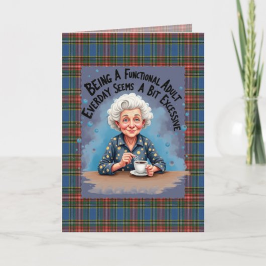 MacBeth Ancient Scottish Tartan Humorous Birthday Karte (Vorderseite)