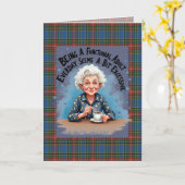 MacBeth Ancient Scottish Tartan Humorous Birthday Karte (Gelbe Blume)
