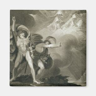 Macbeth, Banquo und die drei Hexen auf dem Heide Magnet