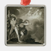 Macbeth, Banquo und die drei Hexen auf dem Heide Silbernes Ornament (Vorne)