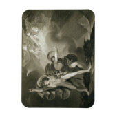 Macbeth, Banquo und die drei Hexen auf der Erde Magnet (Vertikal)