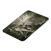 Macbeth, Banquo und die drei Hexen auf der Erde Magnet (Linke Seite)