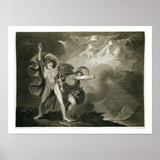 Macbeth, Banquo und die drei Hexen auf der Erde Poster (Vorne)