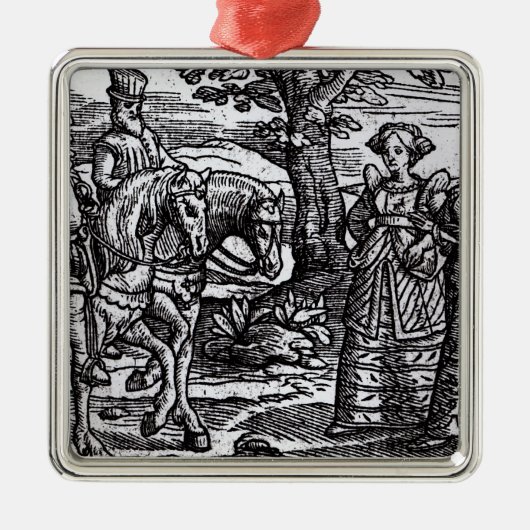 Macbeth, Banquo und die drei Hexen Ornament Aus Metall (Vorne)