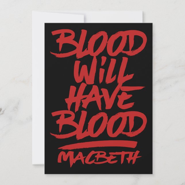 Macbeth Blut wird Blut haben (Vorderseite)