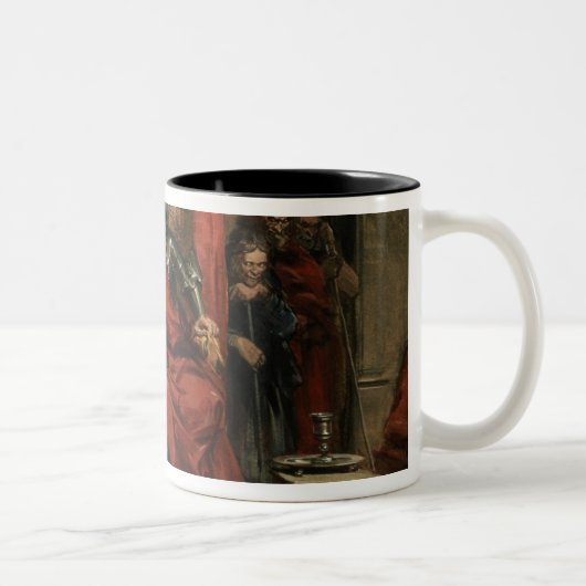 Macbeth, der die Mörder anweist Zweifarbige Tasse (Rechts)
