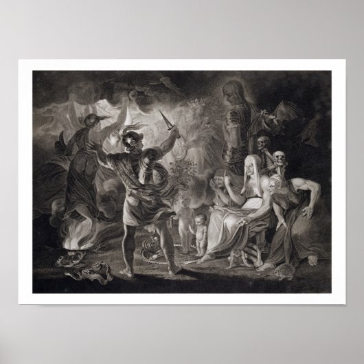 Macbeth, die drei Hexen und Hecate in Akt IV, S Poster (Vorne)
