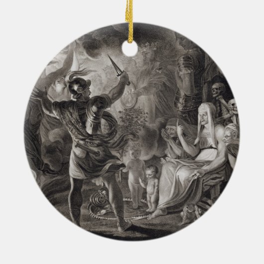 Macbeth, die drei Hexen und Hecate in Tat IV, S Keramikornament (Hinten)