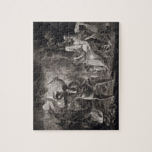 Macbeth, die drei Hexen und Hecate in Tat IV, S Puzzle (Vertikal)