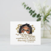 Macbeth "etwas böses" Zitat (Goldversion) Postkarte (Stehend Vorderseite)