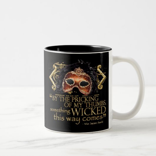 Macbeth "etwas böses" Zitat (Goldversion) Zweifarbige Tasse (Rechts)