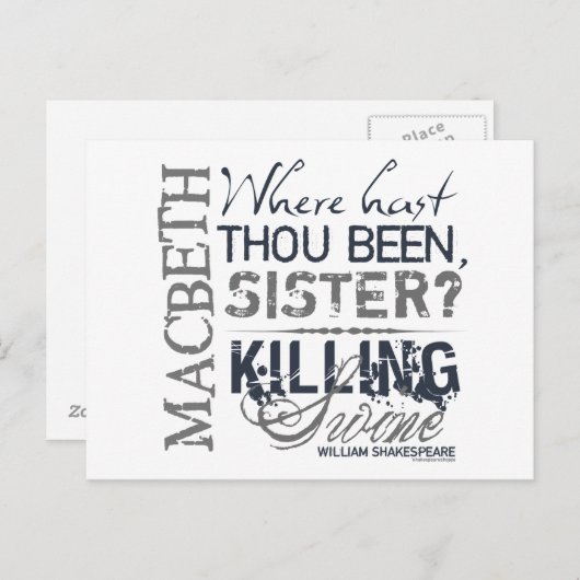 Macbeth Killing Swine Quote Postkarte (Vorne/Hinten)