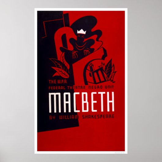 Macbeth Negro Theater 1937 WPA Poster (Vorne)