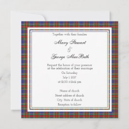 MacBeth Scottish Wedding Square Einladung