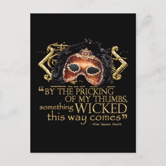 Macbeth "Something Wicked" Angebot (Gold Version) Postkarte (Vorderseite)