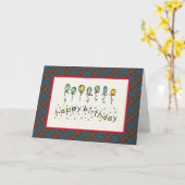 MacBeth Tartan Birthday Card Karte (Gelbe Blume)