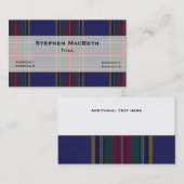 MacBeth Tartan Kariert Custom Visitenkarte (Vorne/Hinten)
