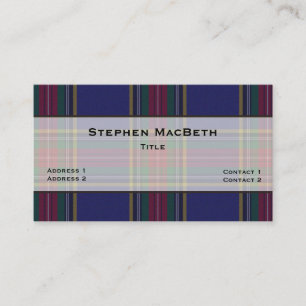 MacBeth Tartan Kariert Custom Visitenkarte