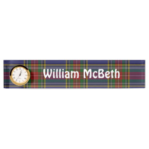 MacBeth Tartan Karierter Schreibtisch Name Plate Namensplakette